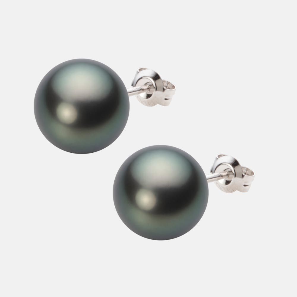 11.0mm 黒蝶真珠ピアス
