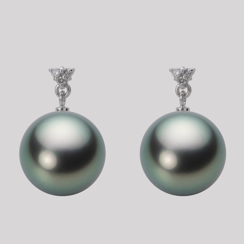 12.0mm 黒蝶真珠ピアス