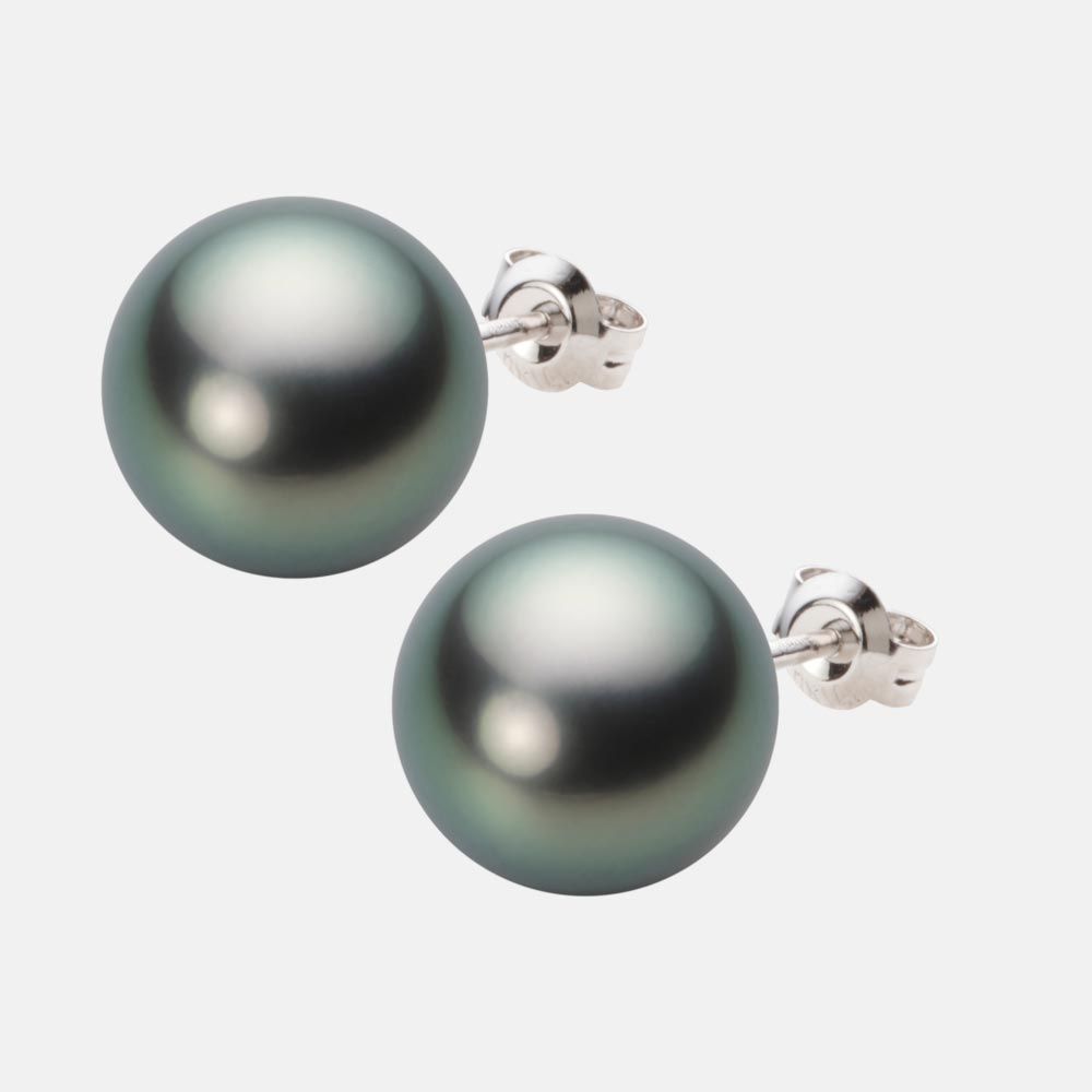 12.0mm 黒蝶真珠ピアス