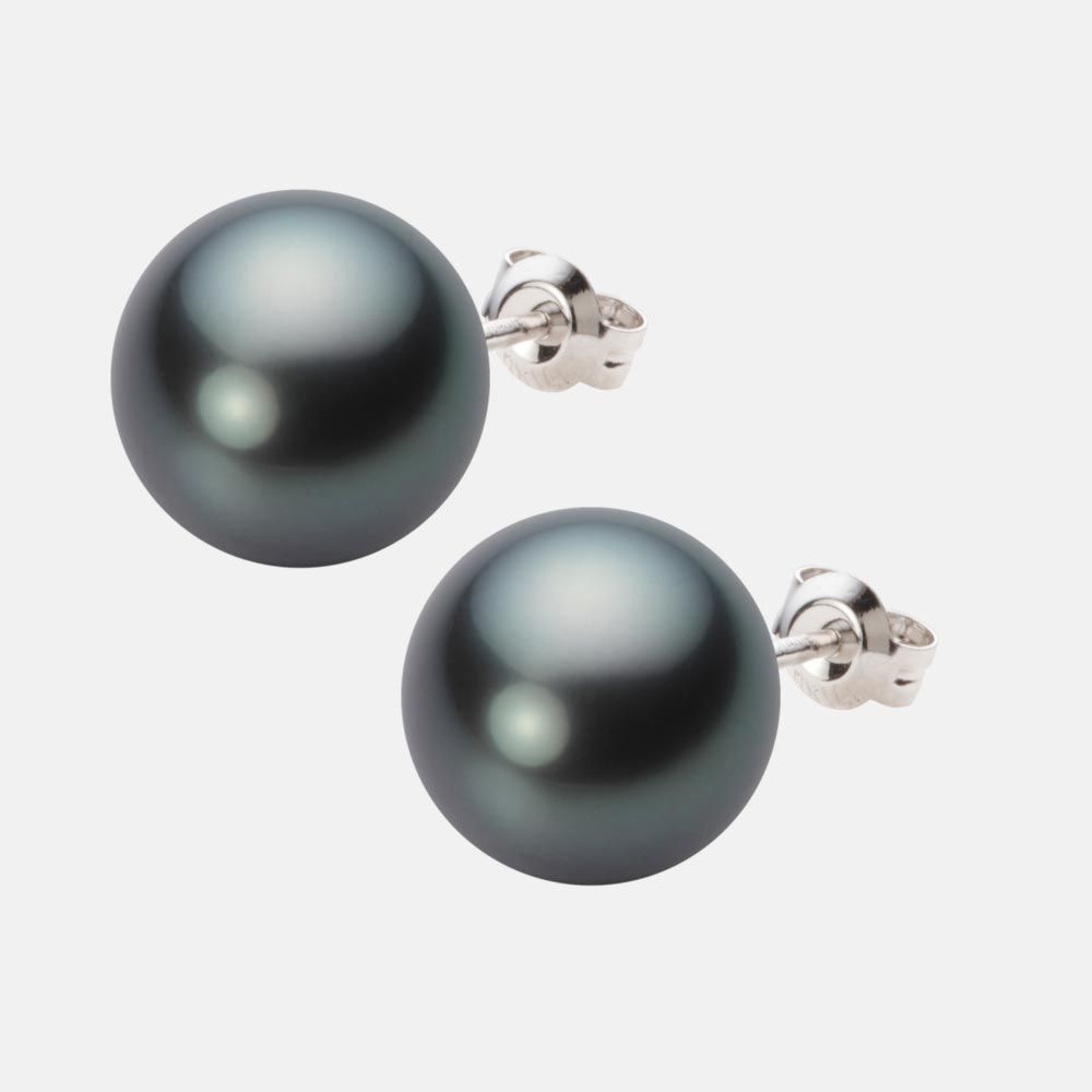 12.0mm 黒蝶真珠ピアス