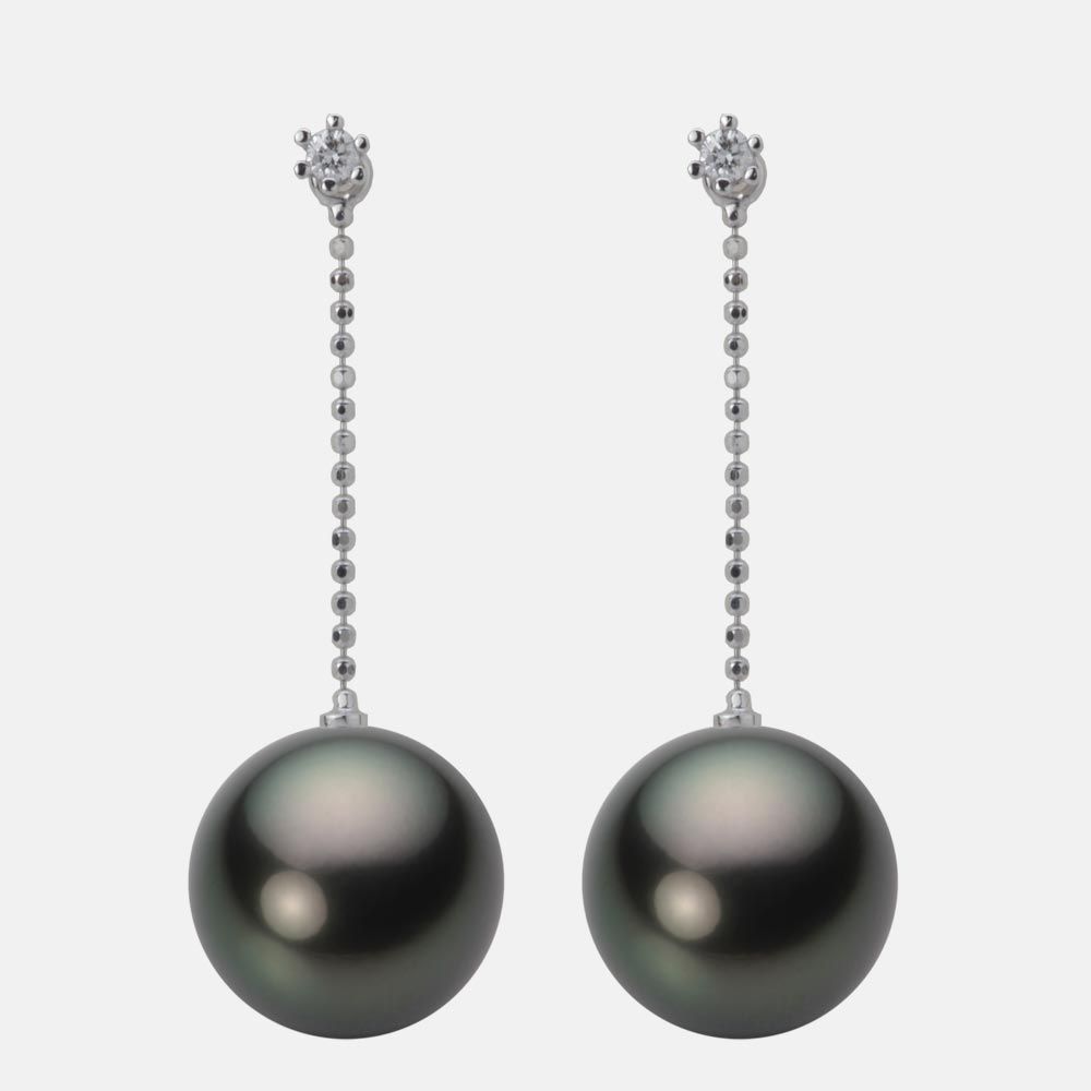 12.0mm 黒蝶真珠ピアス