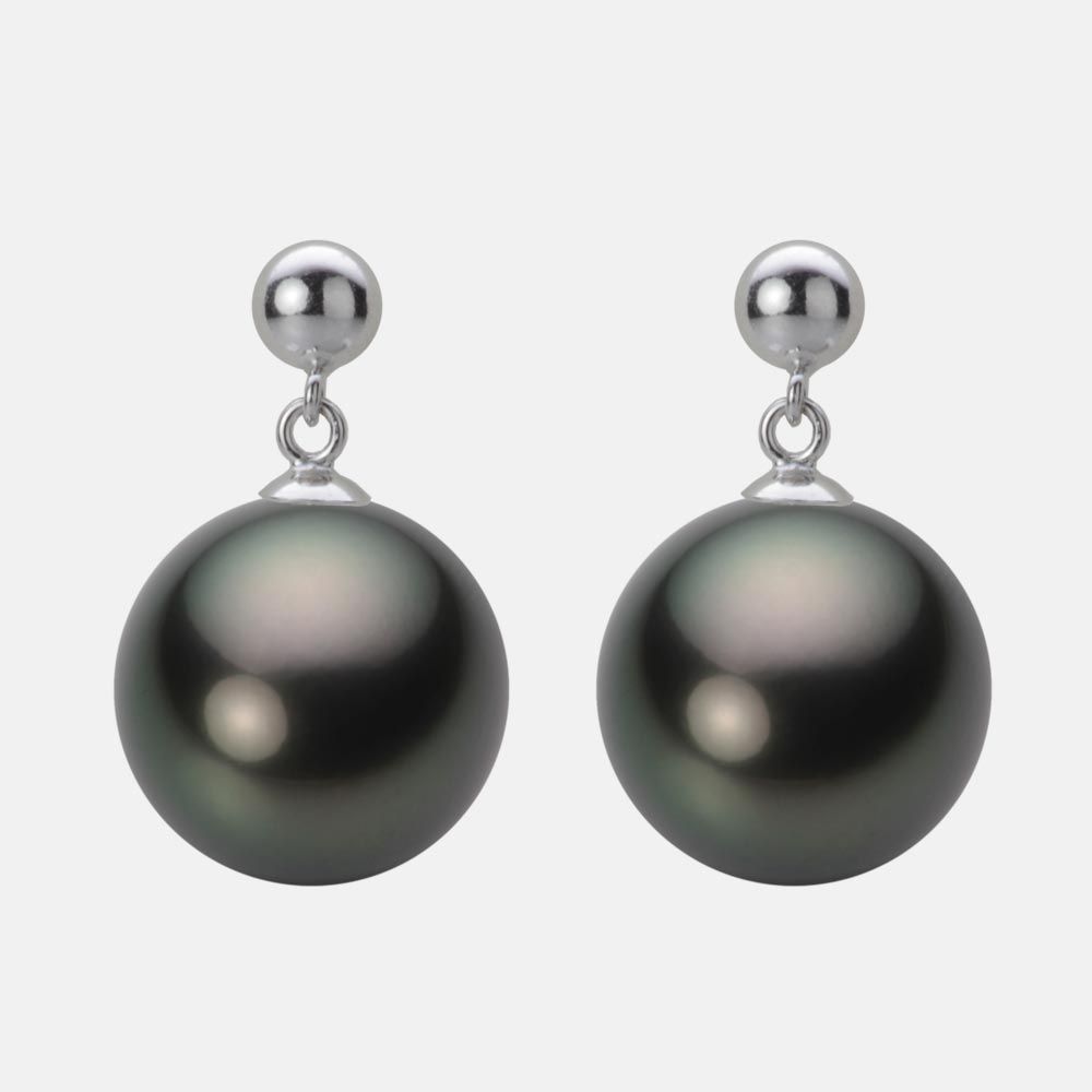 12.0mm 黒蝶真珠ピアス
