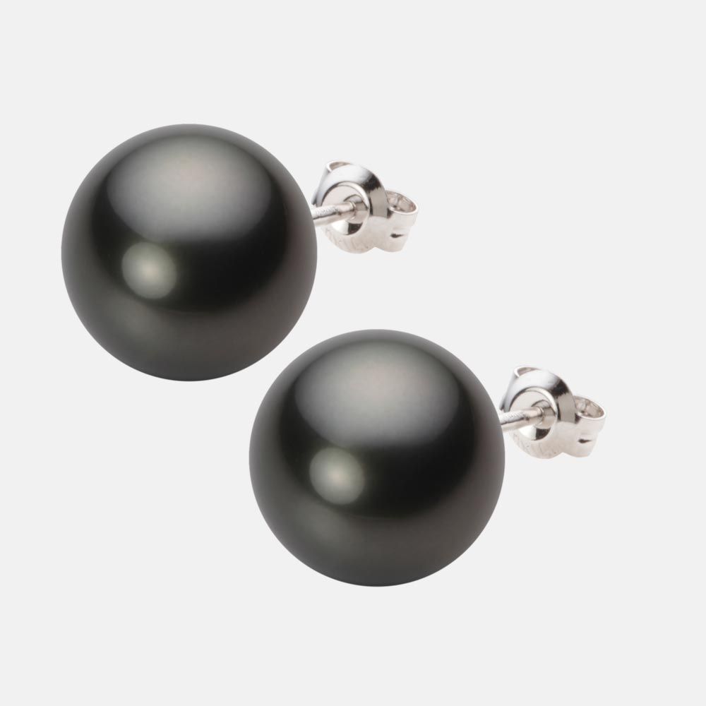 12.0mm 黒蝶真珠ピアス