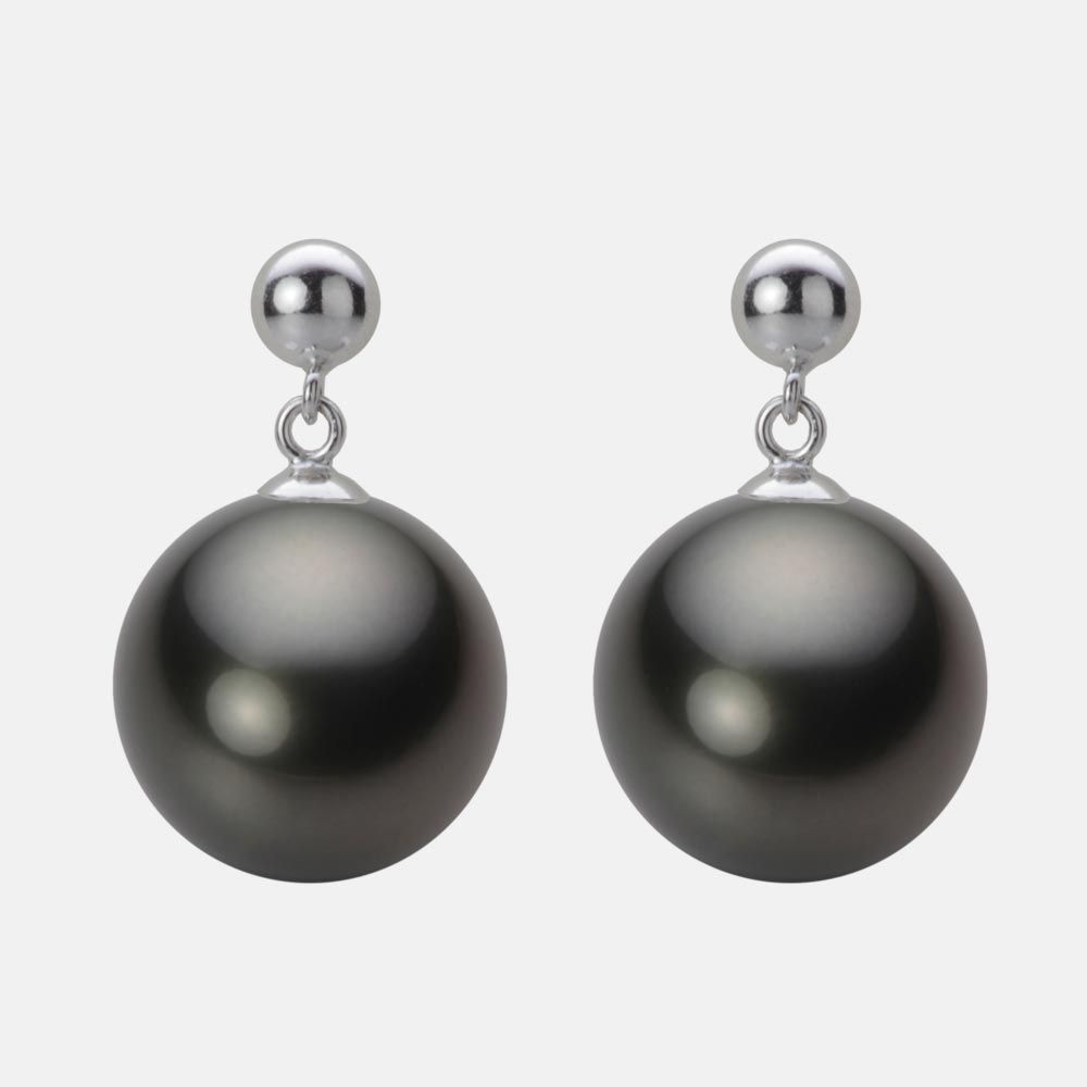 12.0mm 黒蝶真珠ピアス