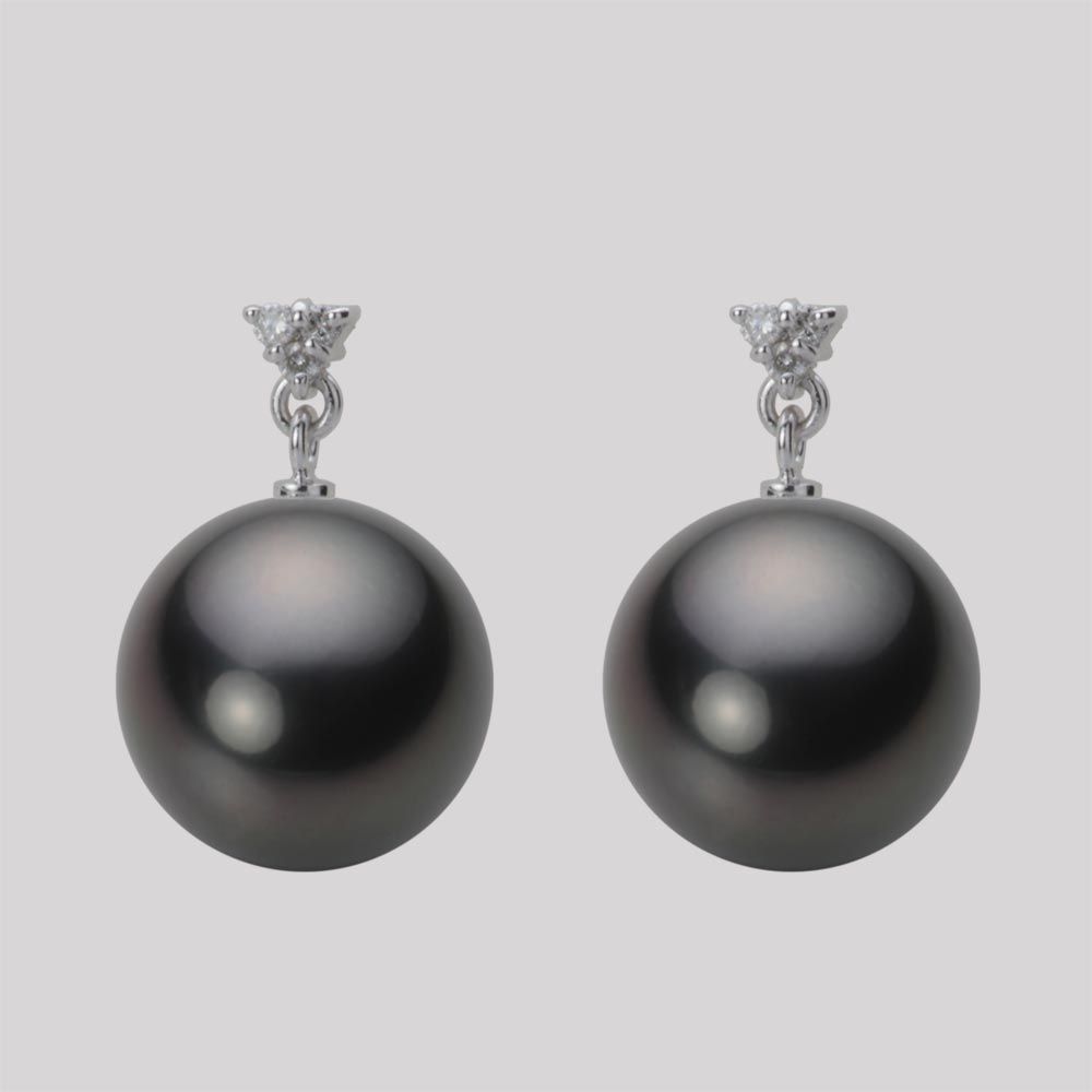 12.0mm 黒蝶真珠ピアス