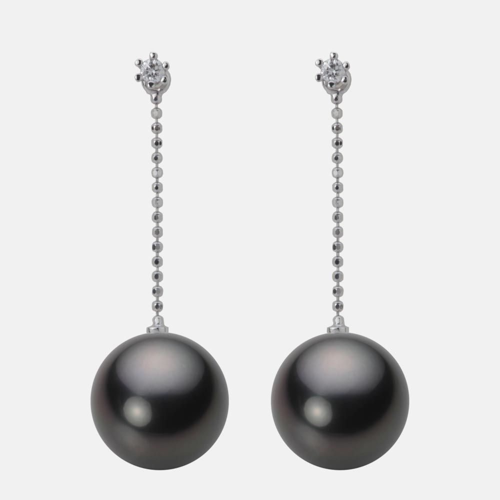 12.0mm 黒蝶真珠ピアス