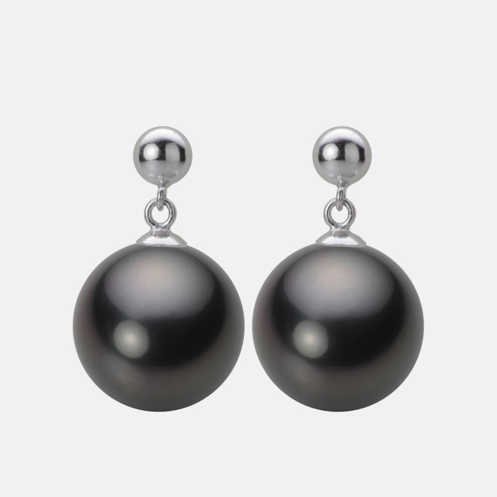 12.0mm 黒蝶真珠ピアス