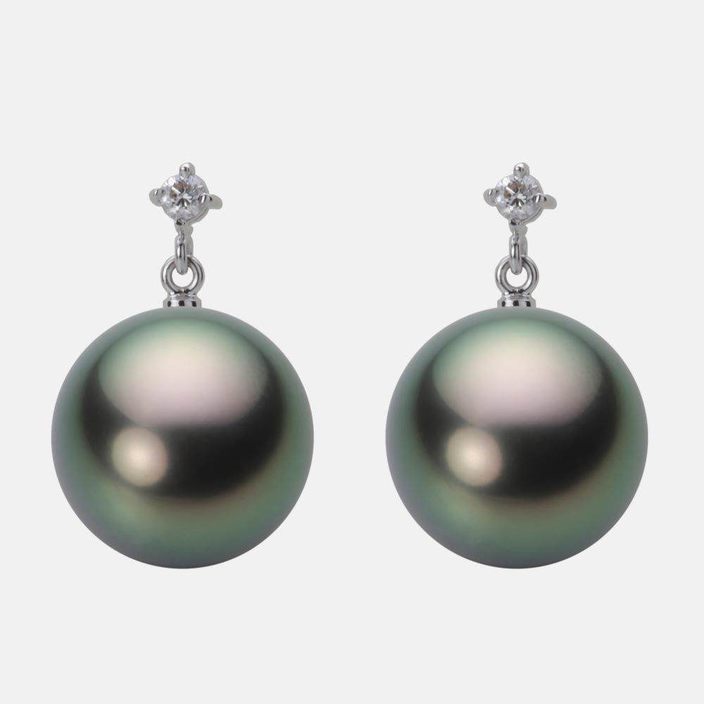 12.0mm 黒蝶真珠ピアス