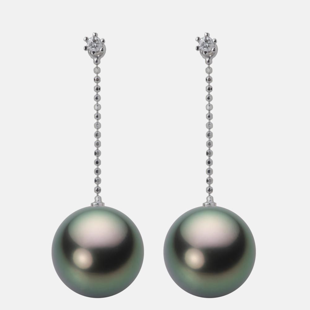 12.0mm 黒蝶真珠ピアス