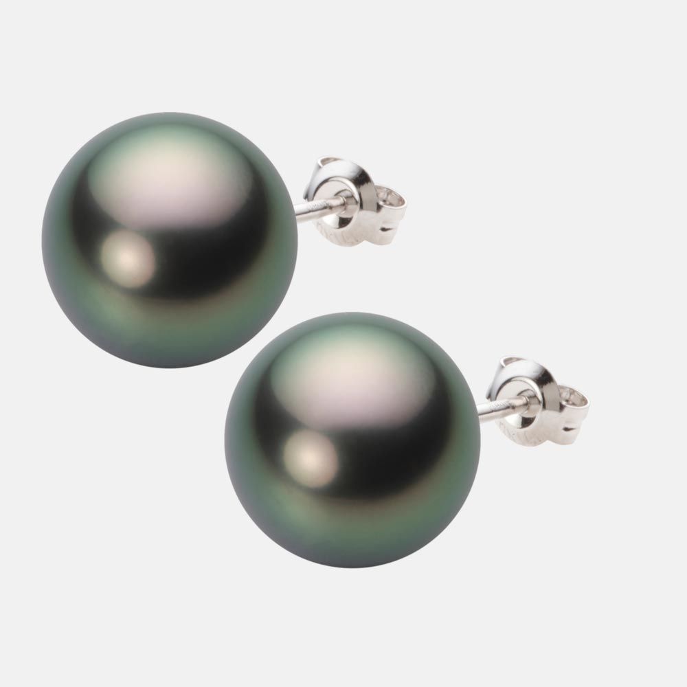 12.0mm 黒蝶真珠ピアス