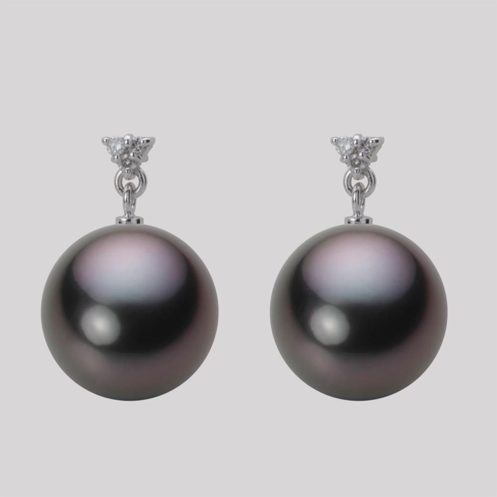 12.0mm 黒蝶真珠ピアス