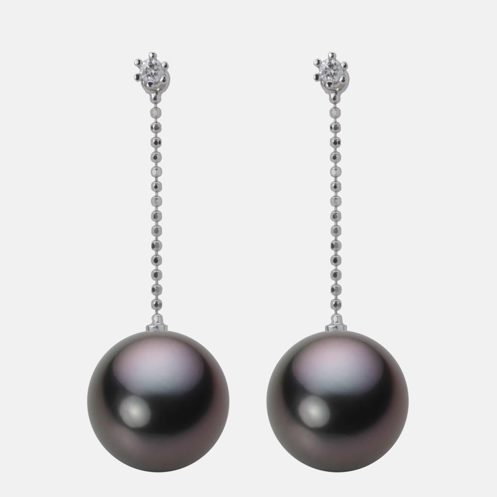 12.0mm 黒蝶真珠ピアス