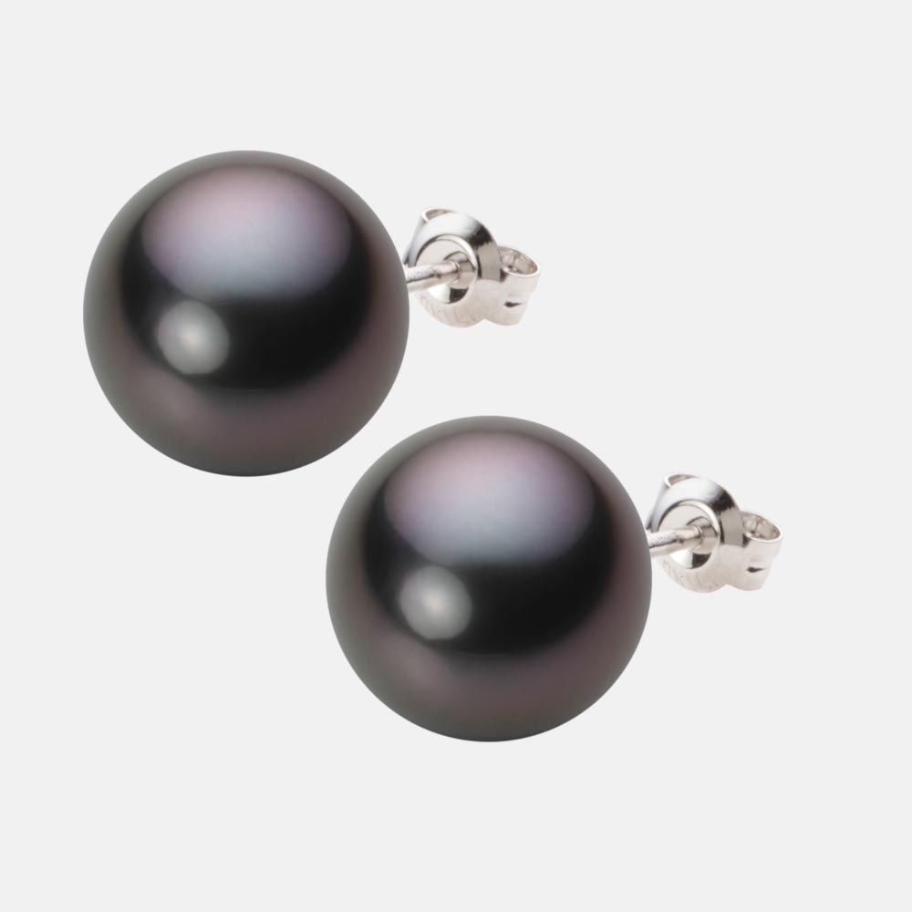 12.0mm 黒蝶真珠ピアス