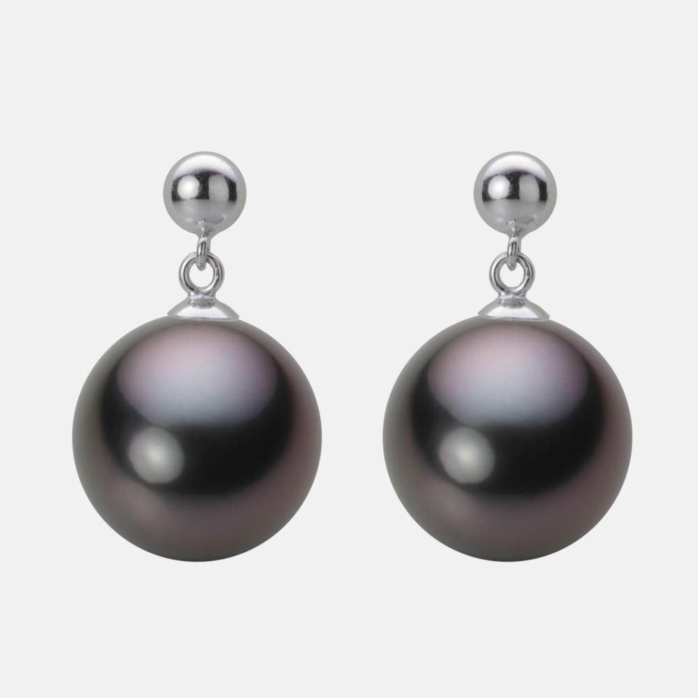 12.0mm 黒蝶真珠ピアス