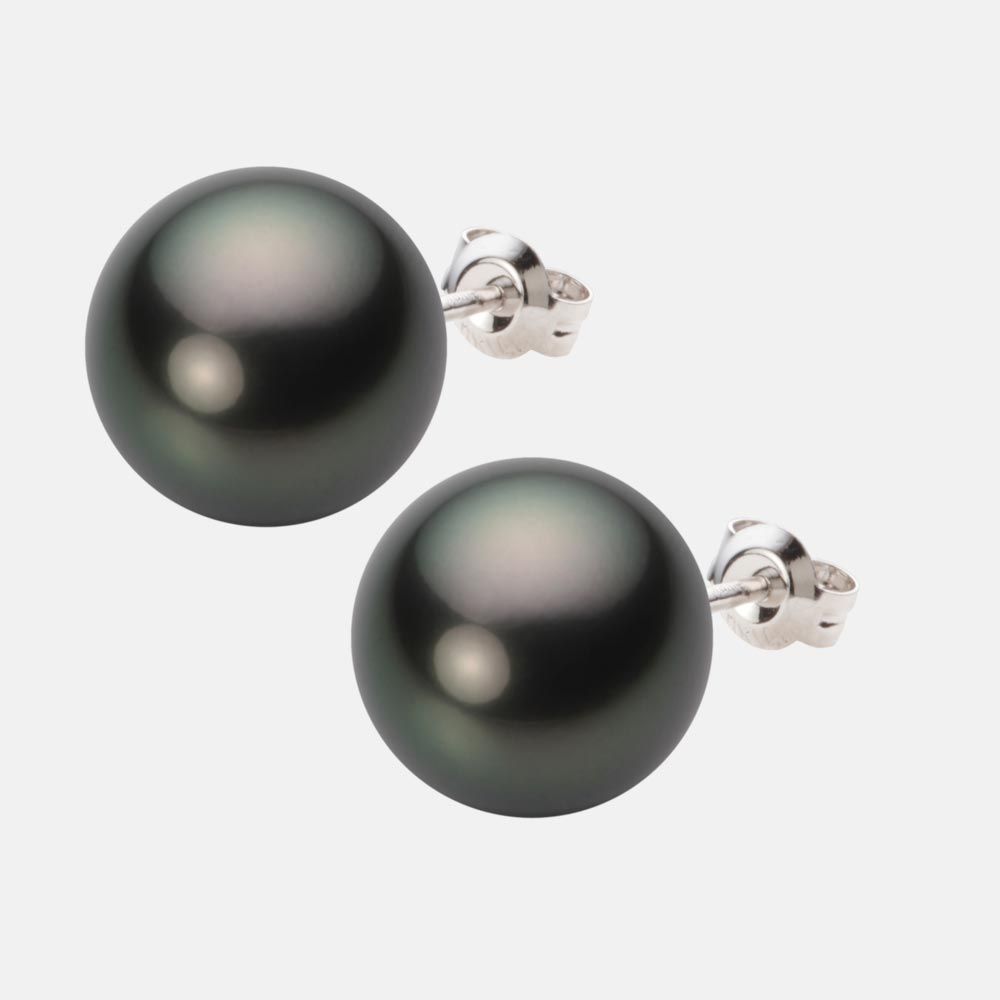 12.0mm 黒蝶真珠ピアス