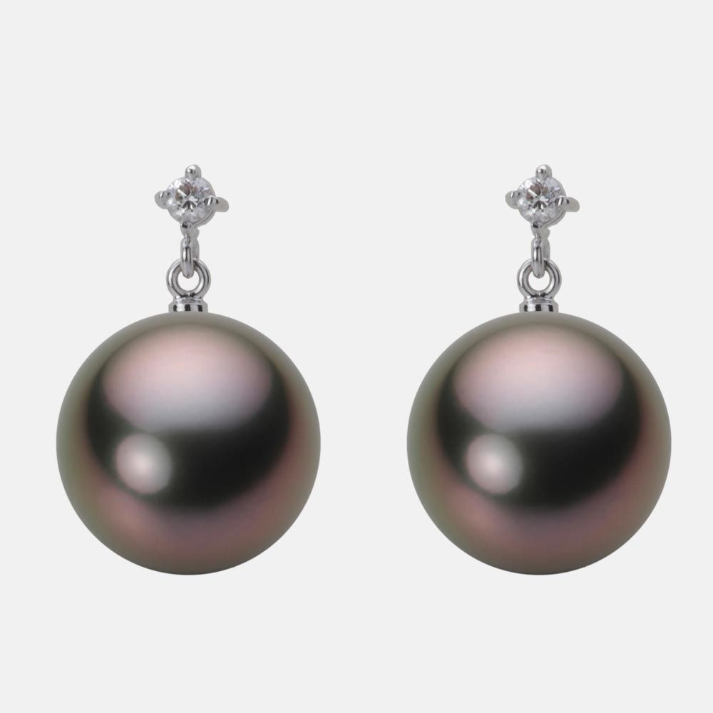12.0mm 黒蝶真珠ピアス