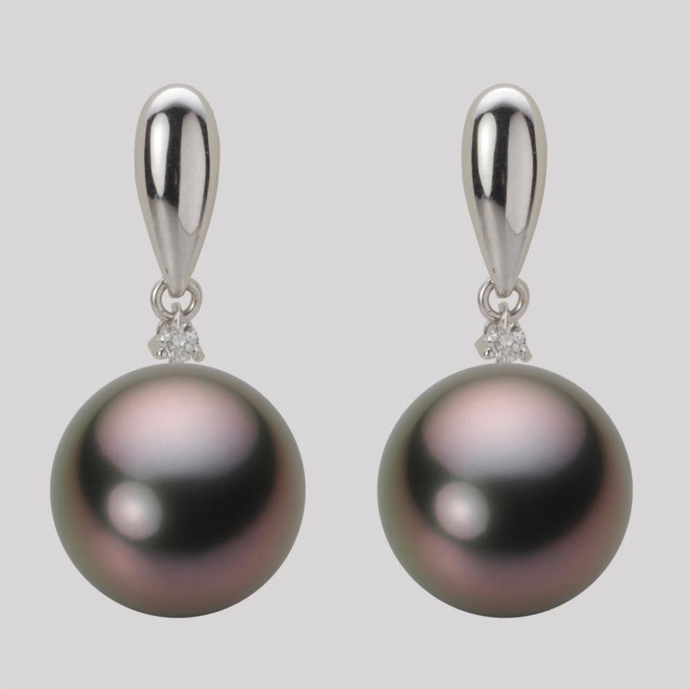 12.0mm 黒蝶真珠ピアス