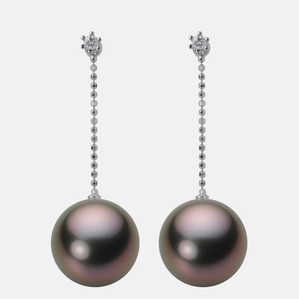 12.0mm 黒蝶真珠ピアス