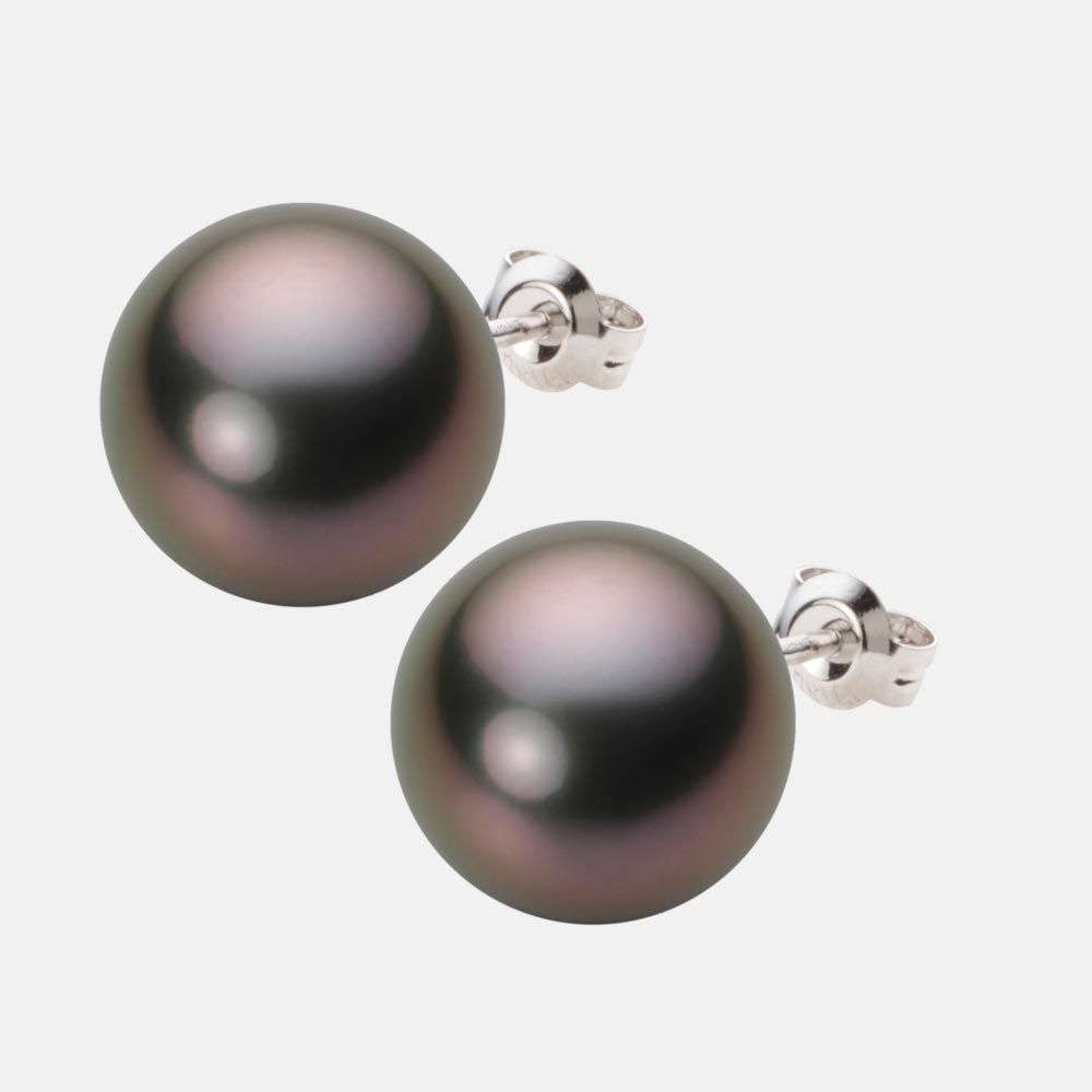 12.0mm 黒蝶真珠ピアス