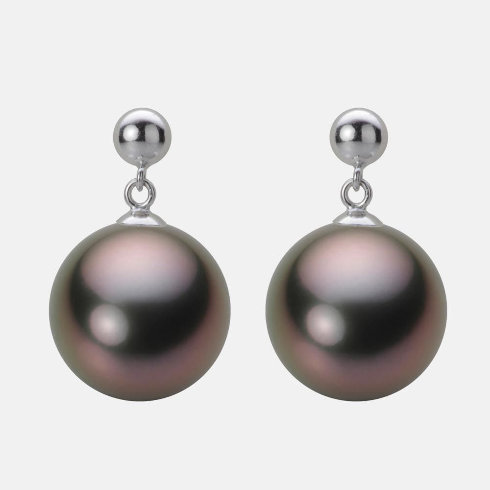 12.0mm 黒蝶真珠ピアス