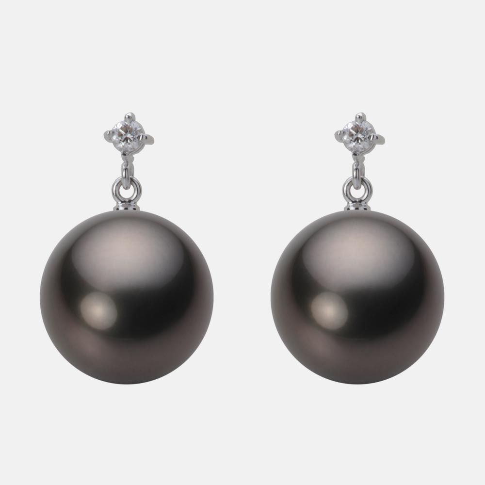 12.0mm 黒蝶真珠ピアス