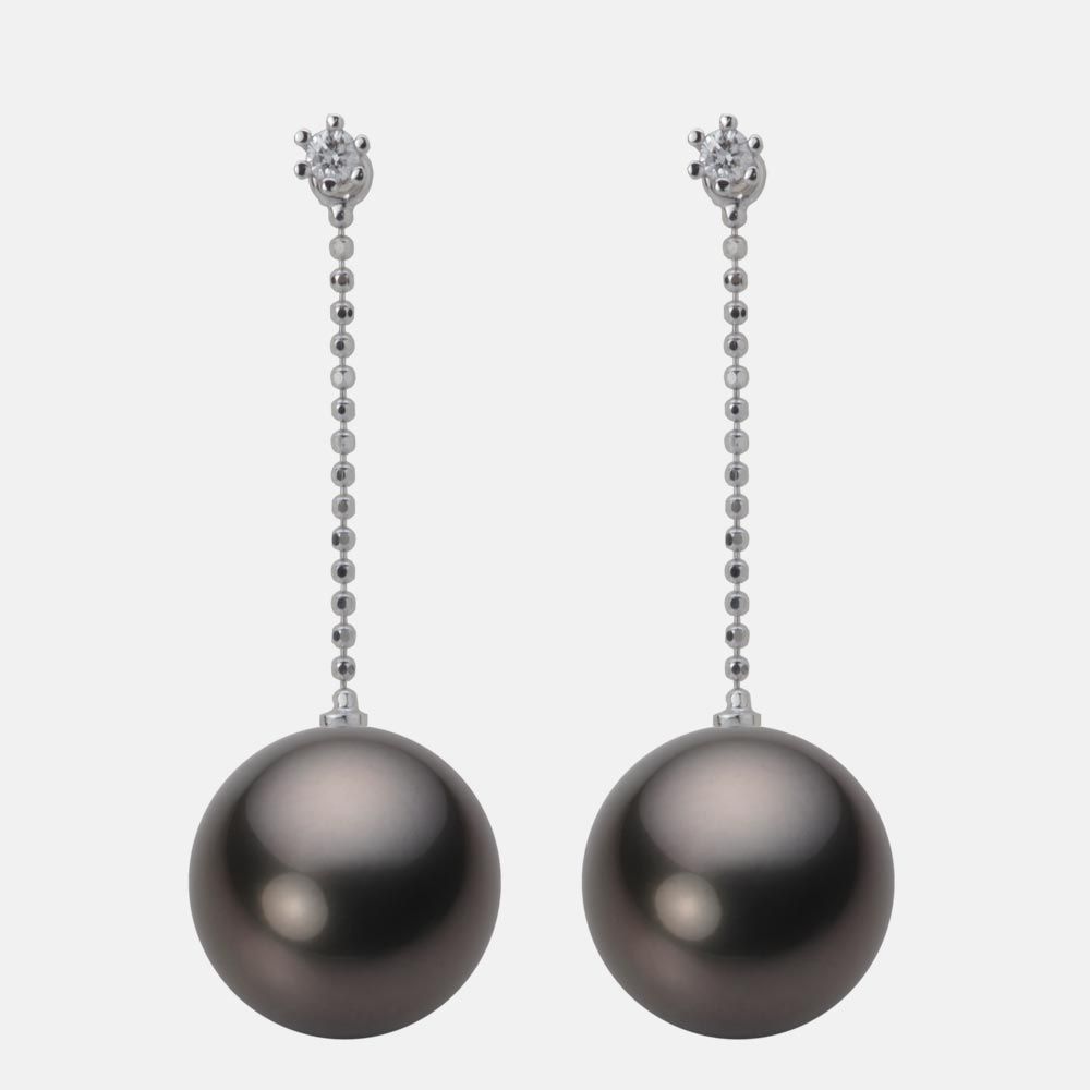 12.0mm 黒蝶真珠ピアス