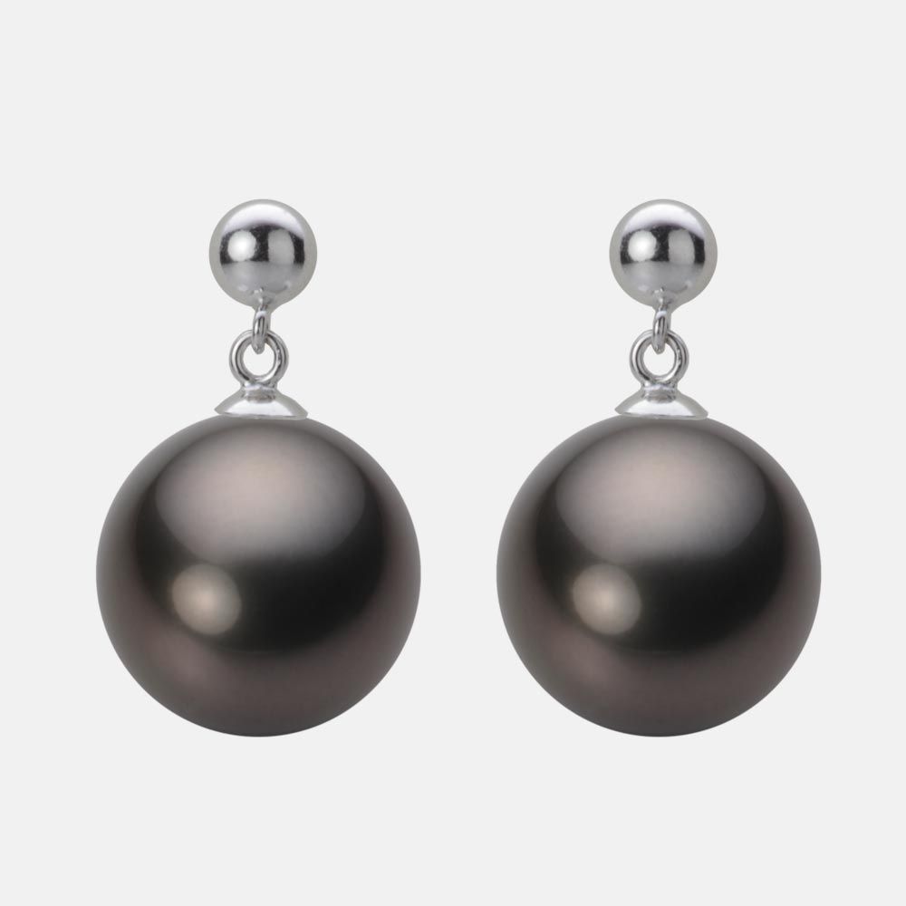12.0mm 黒蝶真珠ピアス