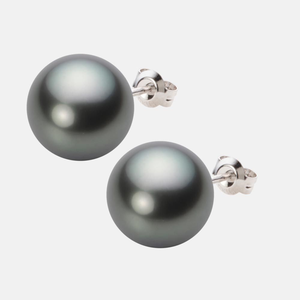 12.0mm 黒蝶真珠ピアス