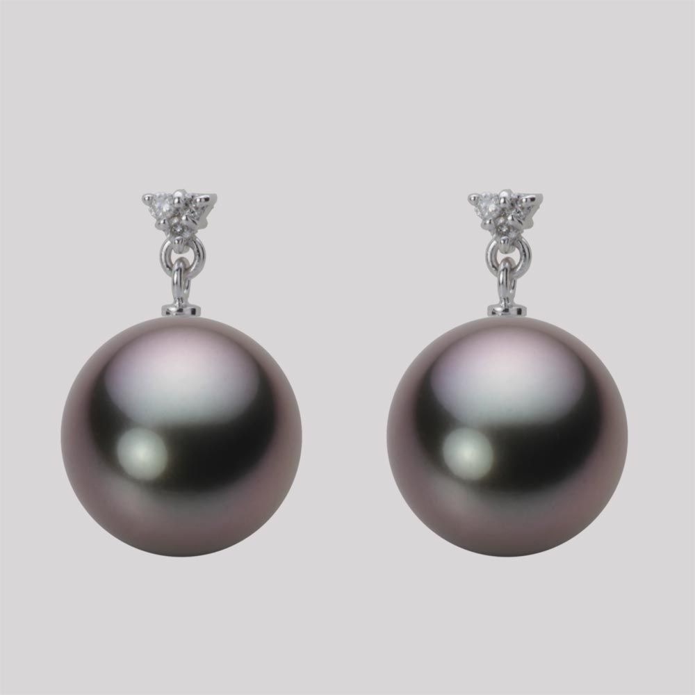 12.0mm 黒蝶真珠ピアス