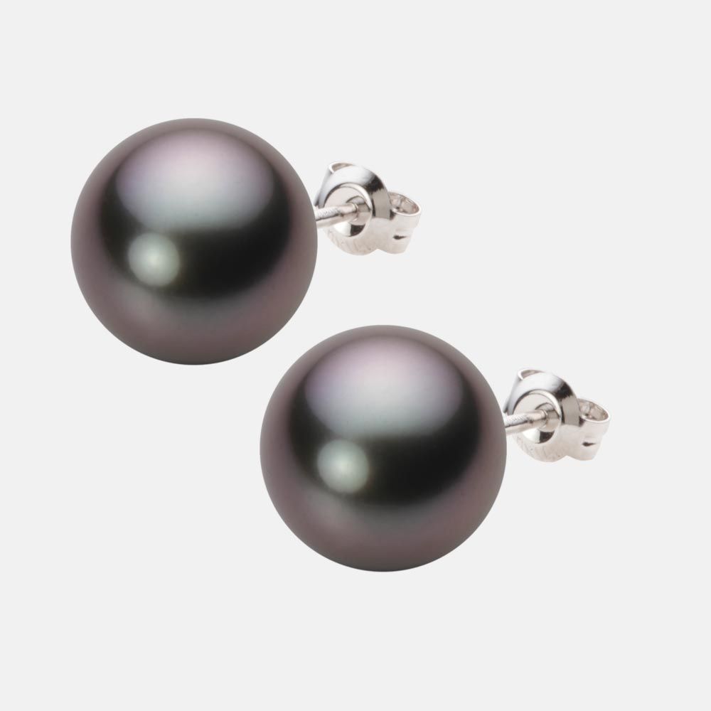 12.0mm 黒蝶真珠ピアス