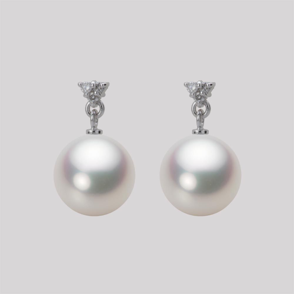 9.0mm 白蝶真珠（ホワイト系）ピアス