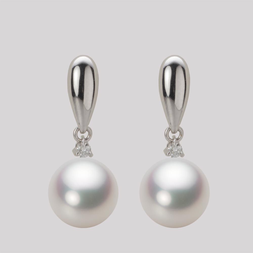 9.0mm 白蝶真珠（ホワイト系）ピアス