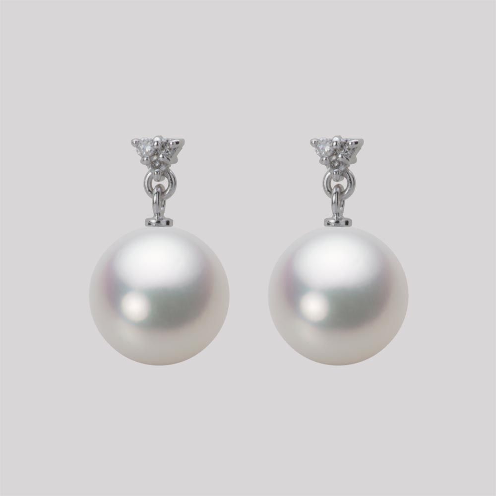 9.0mm 白蝶真珠（ホワイト系）ピアス