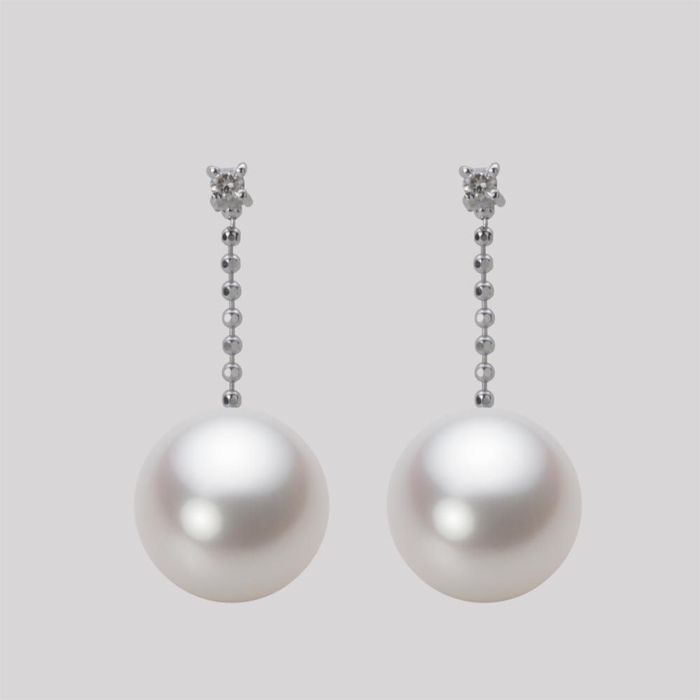 9.0mm 白蝶真珠（ホワイト系）ピアス
