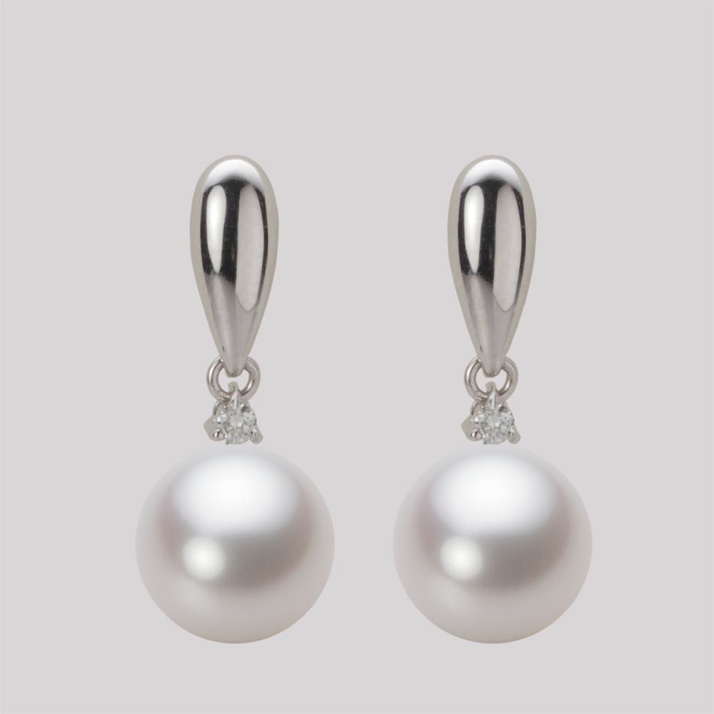 9.0mm 白蝶真珠（ホワイト系）ピアス