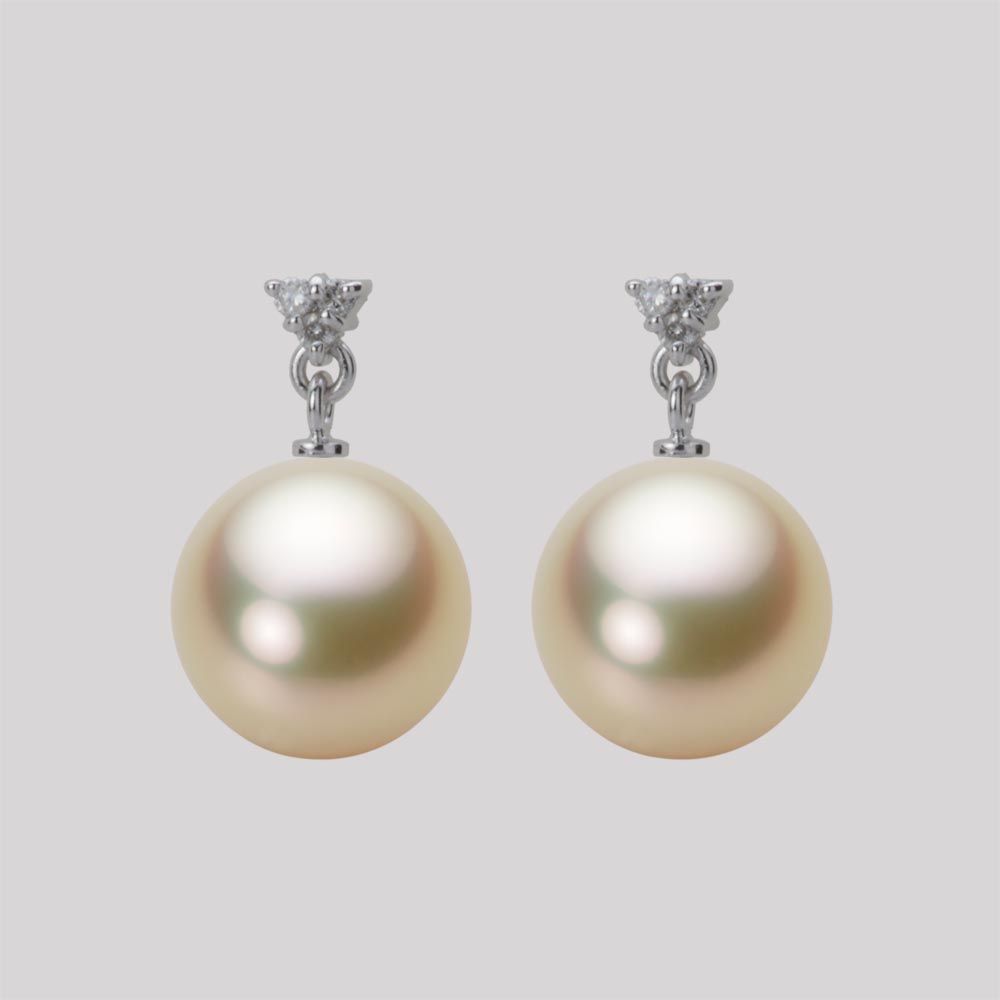 10.0mm 白蝶真珠（ゴールド系）ピアス