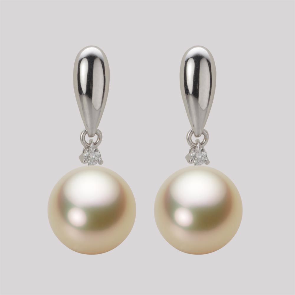 10.0mm 白蝶真珠（ゴールド系）ピアス