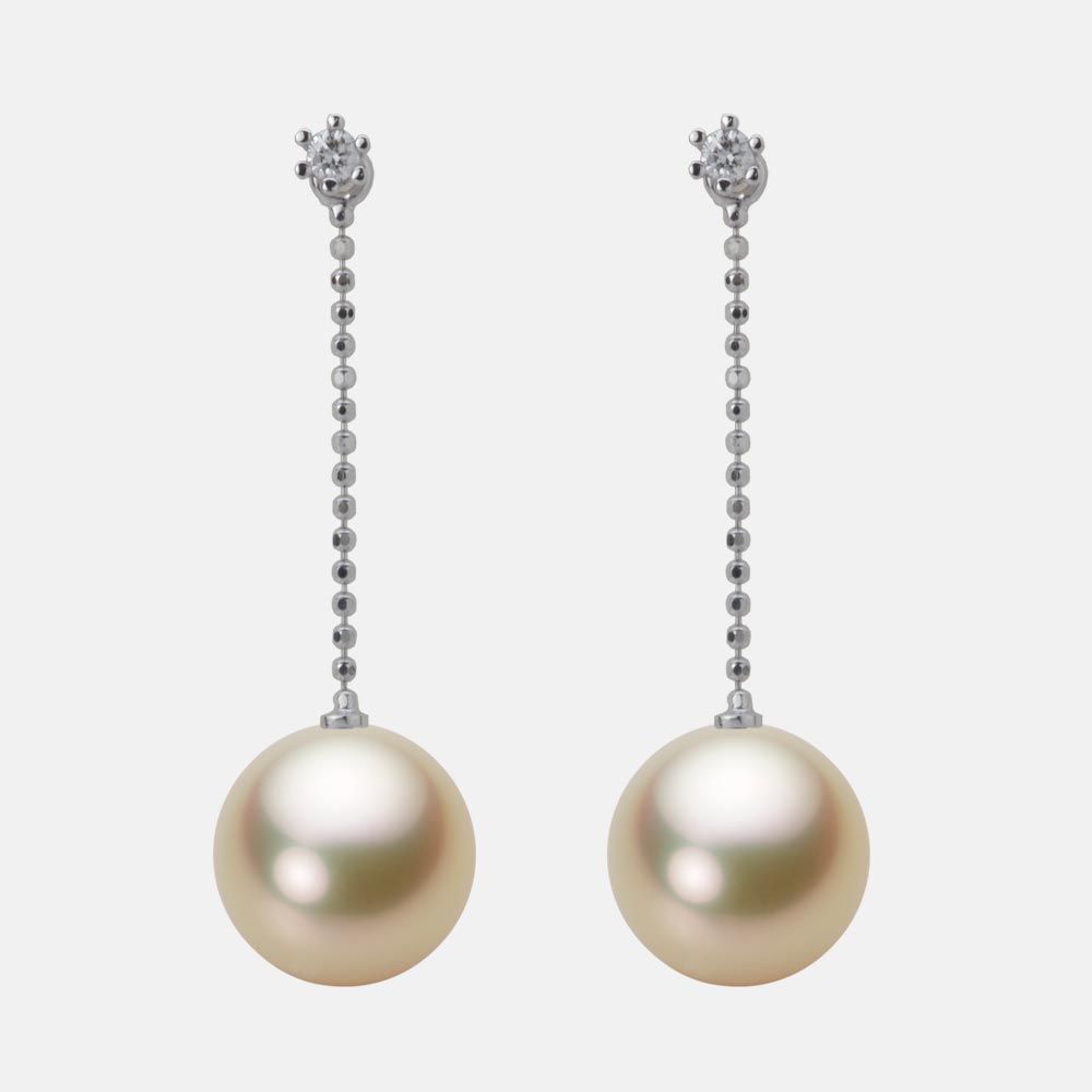 10.0mm 白蝶真珠（ゴールド系）ピアス