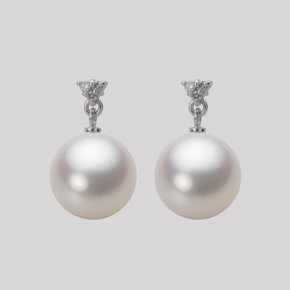 10.0mm 白蝶真珠（ホワイト系）ピアス