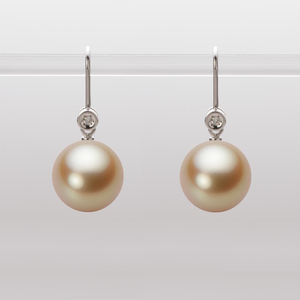 10.0mm 白蝶真珠（ゴールド系）ピアス