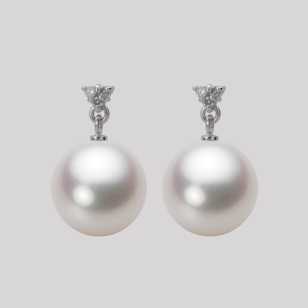 10.0mm 白蝶真珠（ホワイト系）ピアス