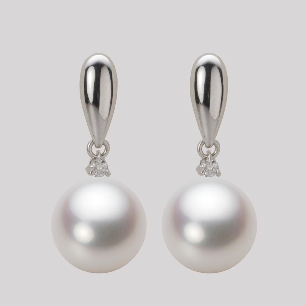10.0mm 白蝶真珠（ホワイト系）ピアス