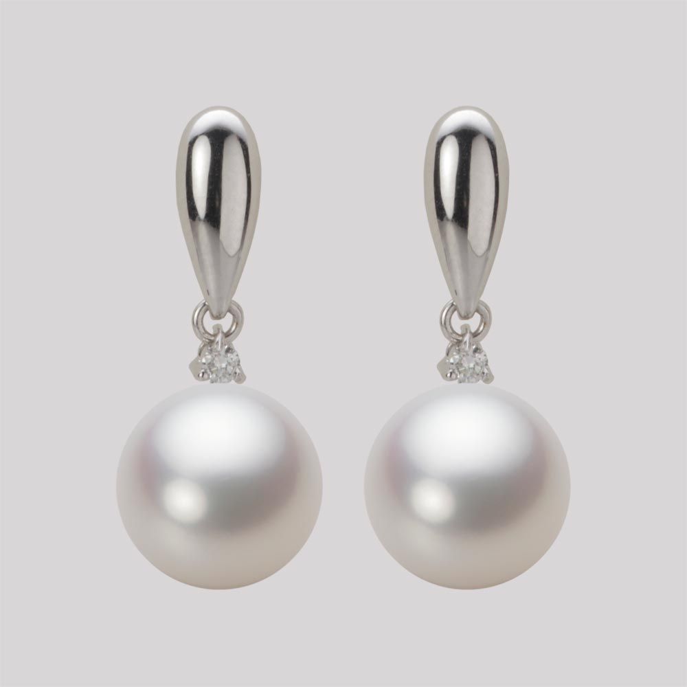 10.0mm 白蝶真珠（ホワイト系）ピアス
