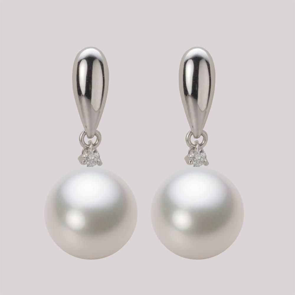 10.0mm 白蝶真珠（ホワイト系）ピアス