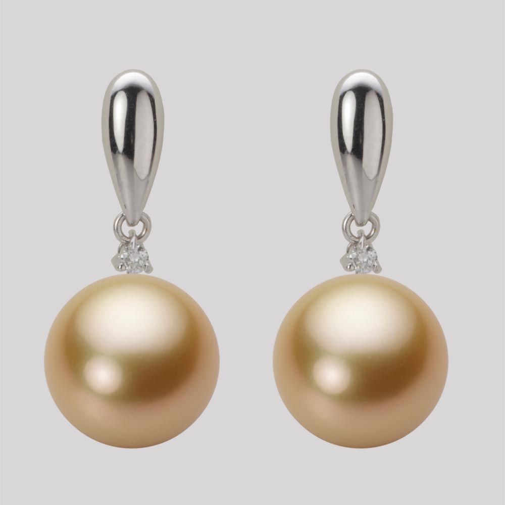 12.0mm 白蝶真珠（ゴールド系）ピアス