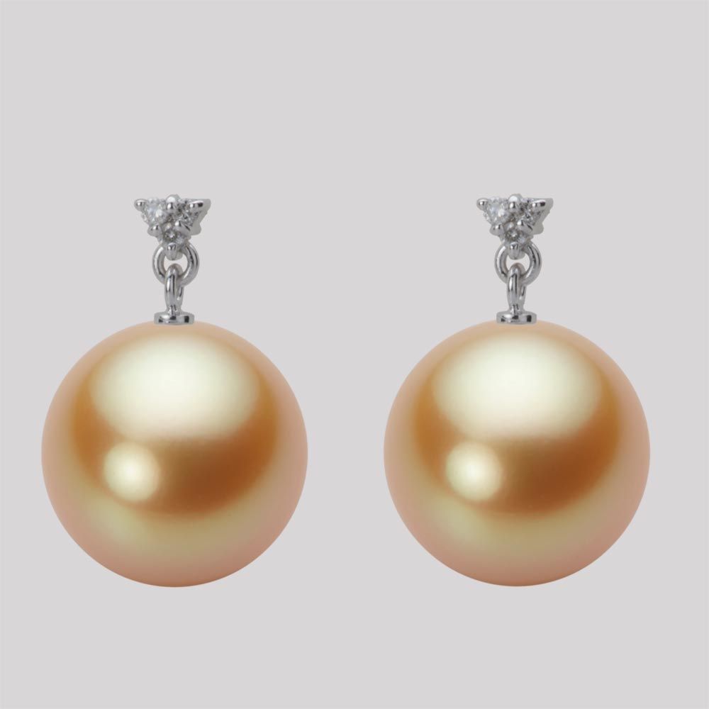 12.0mm 白蝶真珠（ゴールド系）ピアス