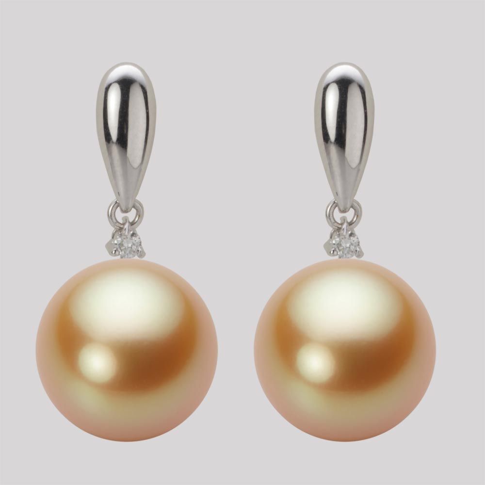 12.0mm 白蝶真珠（ゴールド系）ピアス