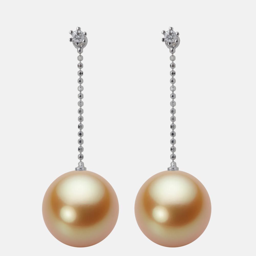 12.0mm 白蝶真珠（ゴールド系）ピアス