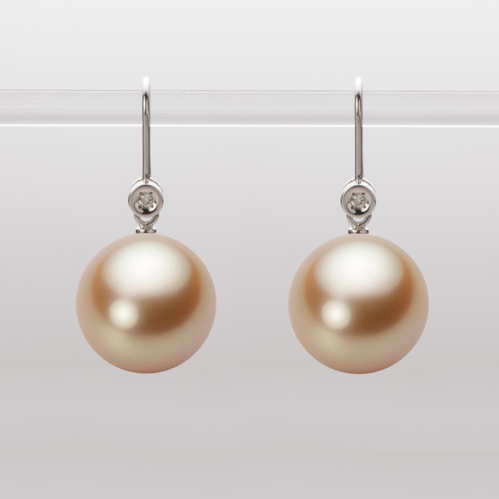 12.0mm 白蝶真珠（ゴールド系）ピアス