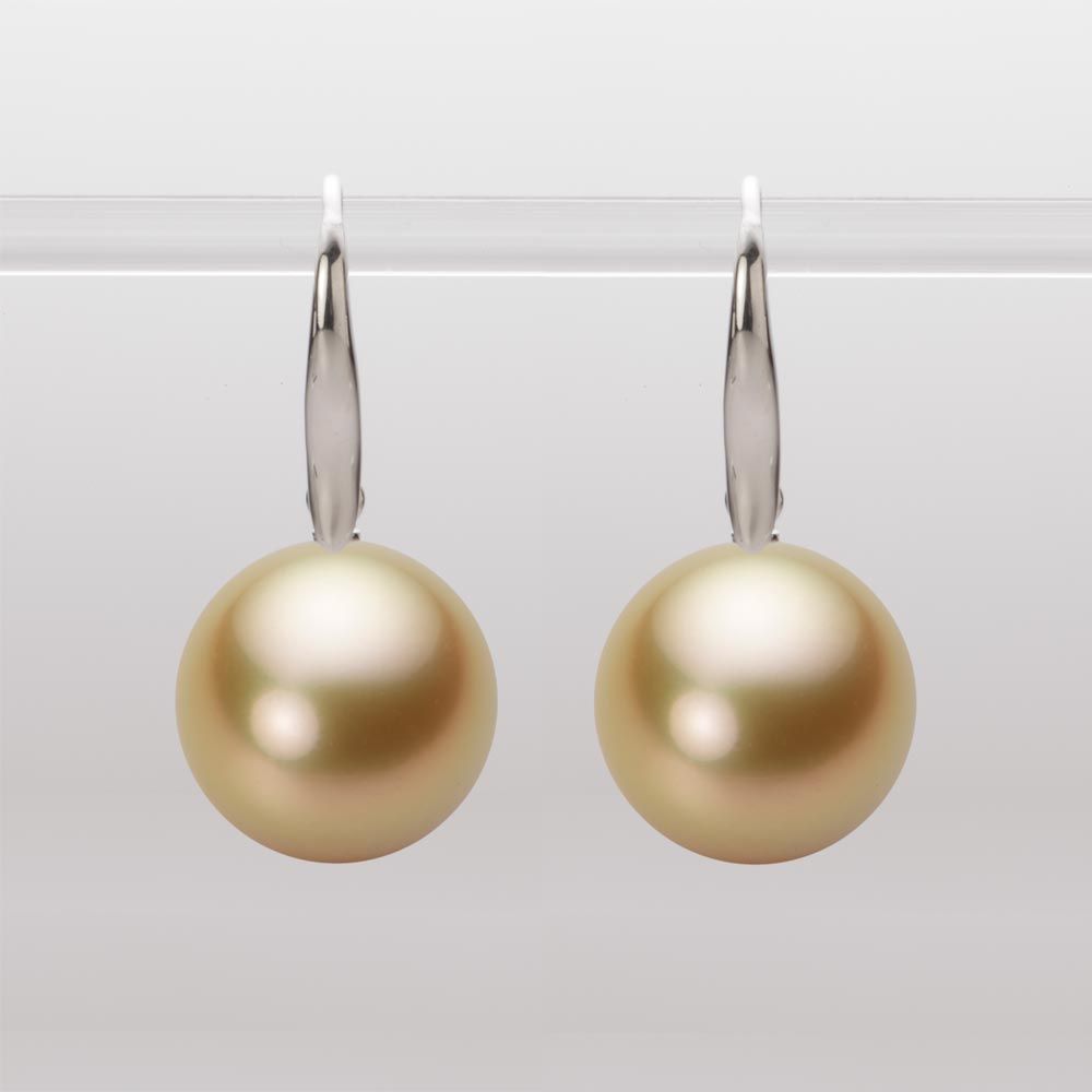 13.0mm 白蝶真珠（ゴールド系）ピアス